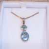 Sterling Silver Double Topaz Necklace