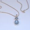 Sterling Silver Double Topaz Necklace