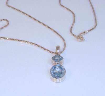 Sterling Silver Double Topaz Necklace