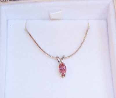 Sterling Silver Pink Tourmaline Necklace