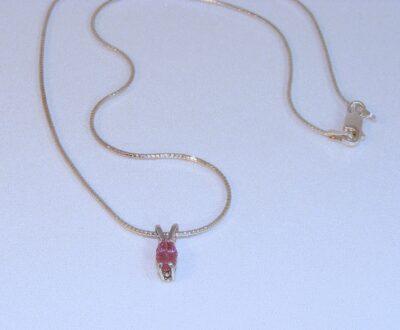 Sterling Silver Pink Tourmaline Necklace