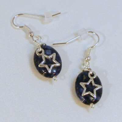 Cowboys Fan Oval Lapis Earrings