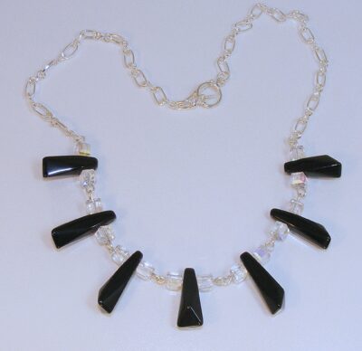 Onyx Drop Pendants Necklace