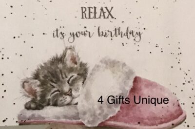 Sleepy Kitten - Birthday Card