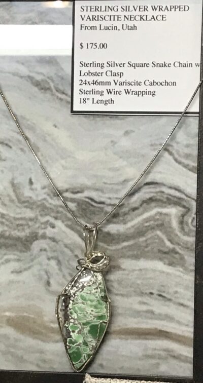 Sterling Silver - Wire Wrapped Variscite - Necklace