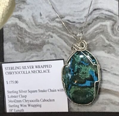 Sterling Silver - Wire Wrapped Chrysocolla - Necklace