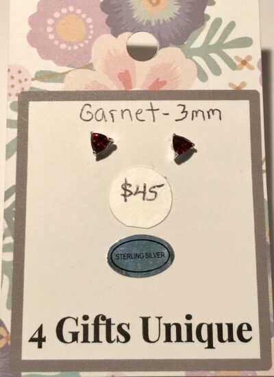 Sterling Silver - Garnet - Post Earrings