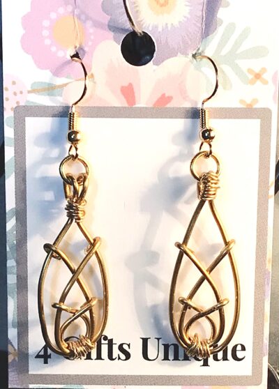 Gold Teardrop Crossweave - Earrings