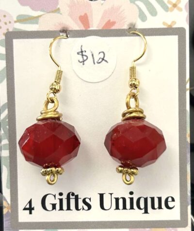 Gold Red Crystal Wrap - Earrings