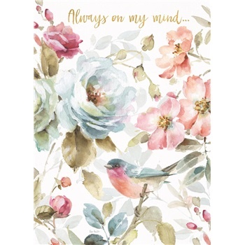 Bird Flowers Get Well Card