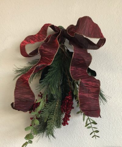 Greenery With Ribbon Swag