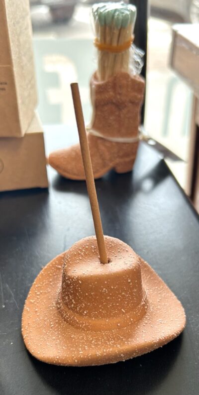 Ceramic Cowboy Hat Incense Holder