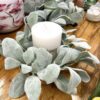11" Lambs Ear Candle Ring