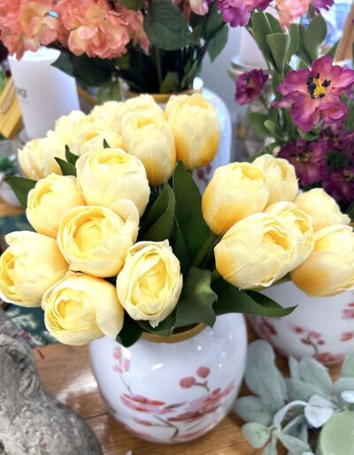 13" Light Yellow - Real Touch - Tulip Bunch of 6