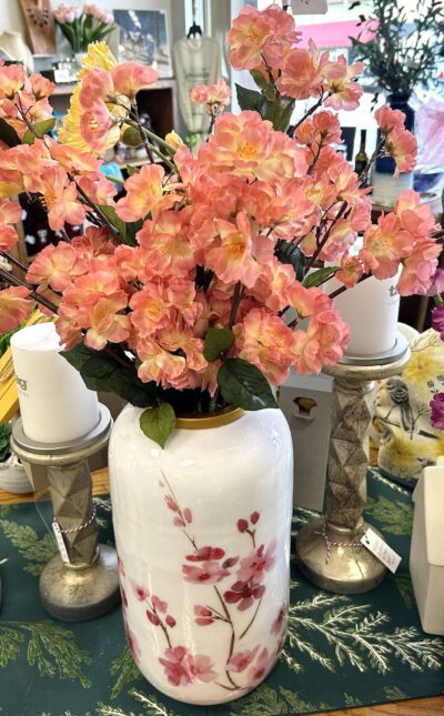 25" Coral Peach Blossom Bush