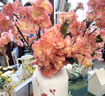 25" Coral Peach Blossom Bush