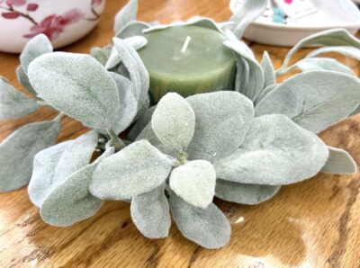 11" Lambs Ear Candle Ring