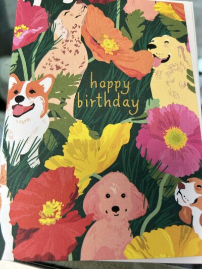 Dogs in Flowers Birthday Card