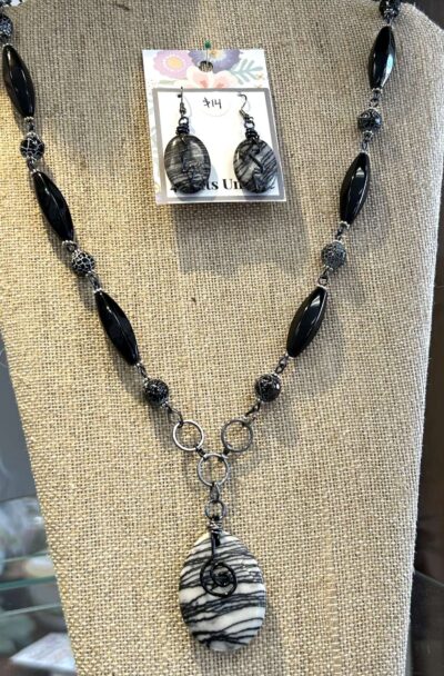 Gunmetal Night Jasper & Onyx Necklace