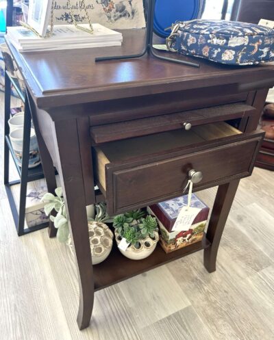 Side Table With Tray & Drawer