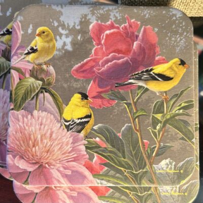 Goldfinch & Peonies - Coaster