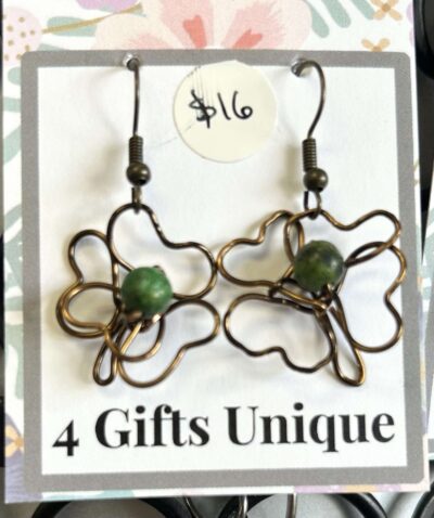 Antique Brass Shamrock Earrings