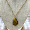 Gold Tigers Eye Pendant Necklace
