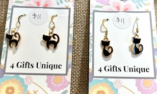 Mini Black Cat Earrings