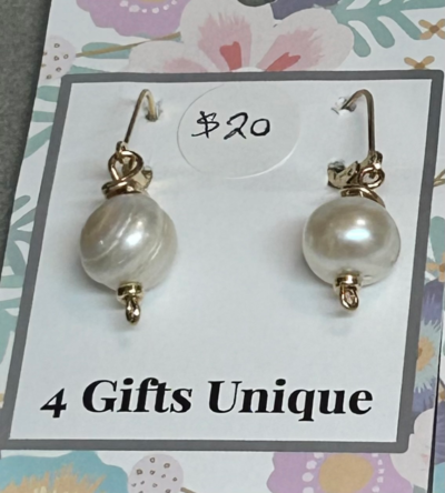 14K Gold Filled Oval Pearl Lever Earrings