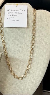 16" Hamilton Gold Satin Textured Necklace