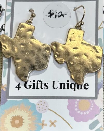 Texas Hammered Gold Finish Earrings