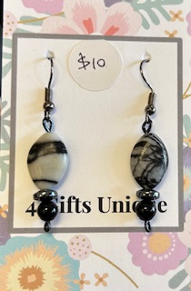 Gunmetal Night Jasper Earrings
