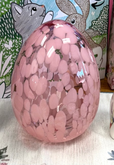 Large Pink Glass Egg