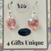 Sterling Silver - Pink Crystal Heart Earrings