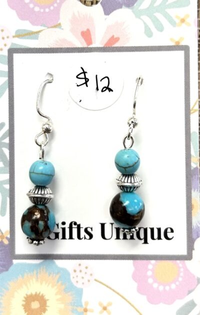 Silver Copper Bornite Earrings