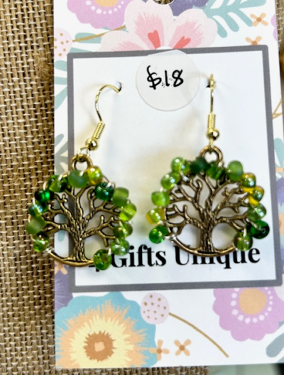 Gold Tree Earrings