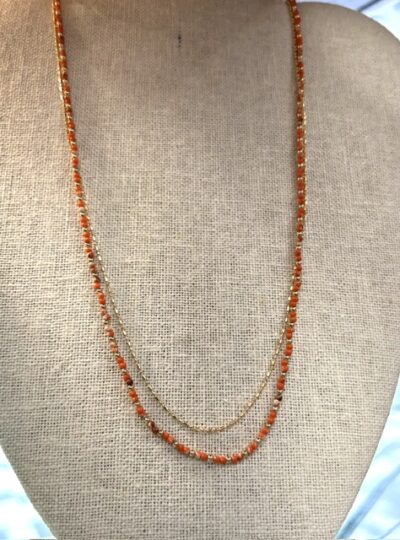Delicate Orange & Gold Necklace
