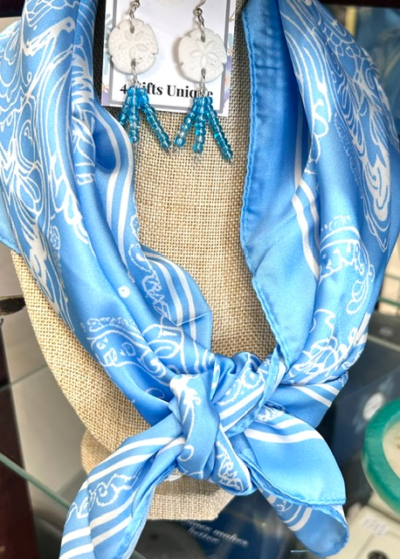 Light Blue Bandana Scarf