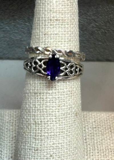 Sterling Silver - Natural African Amethyst - Ring