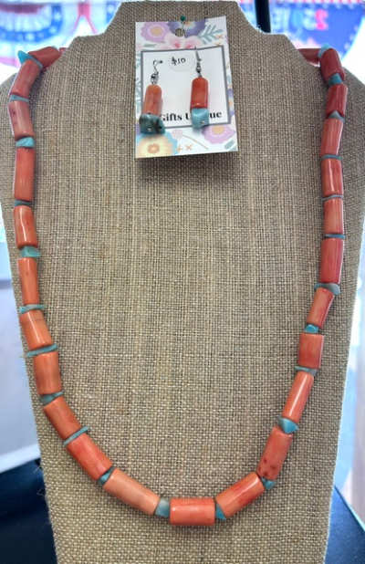 Coral & Amazonite Necklace