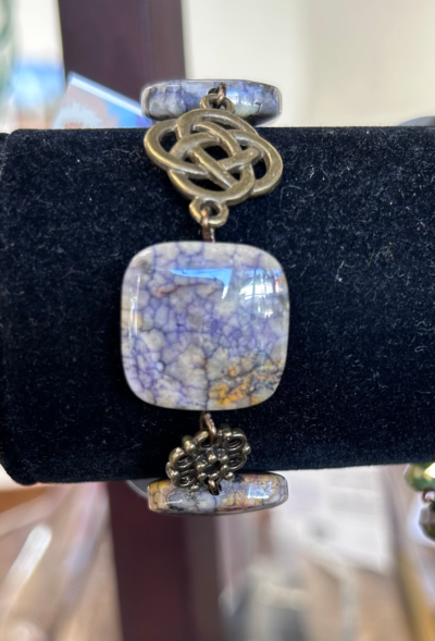 Antique Brass Charoite Large Celtic Bracelet