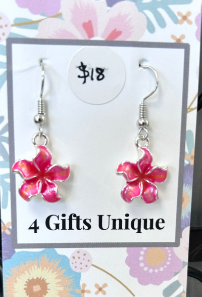 Pink Plumeria Earrings